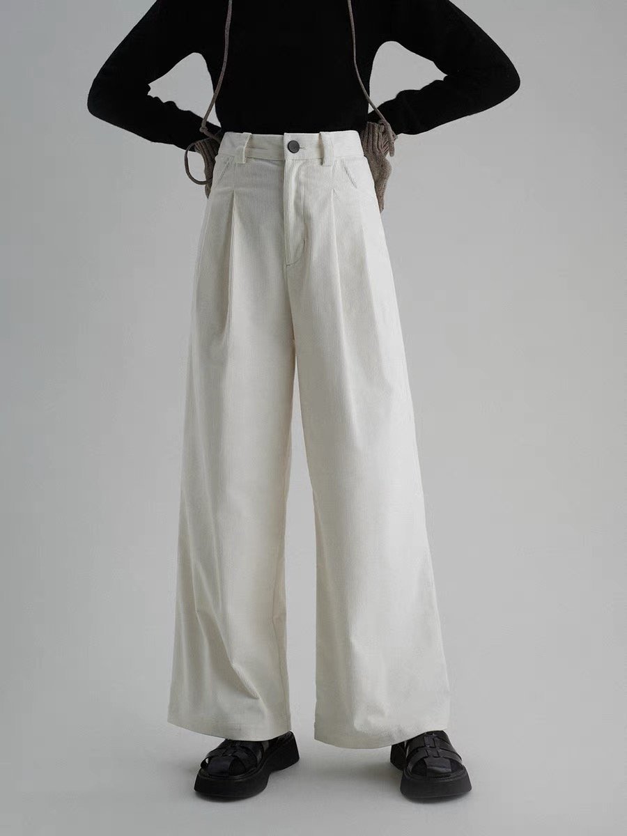 Vintage Corduroy Straight-Leg Casual Pants