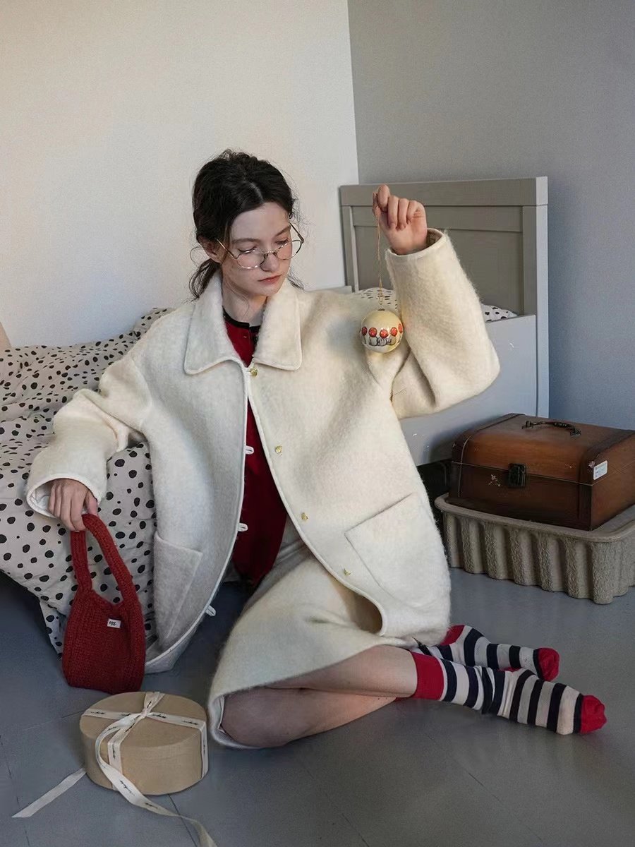 Wool Vintage Notched Lapel Coat - Image 2