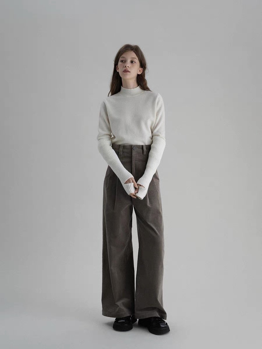Vintage Corduroy Straight-Leg Casual Pants - Image 3