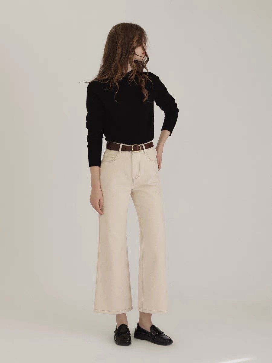 Pure Cotton High-Waisted Slim-Fit Jeans - Image 3
