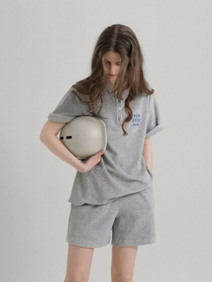 Vintage Embroidered Mandarin Collar Short Sleeve T-shirt